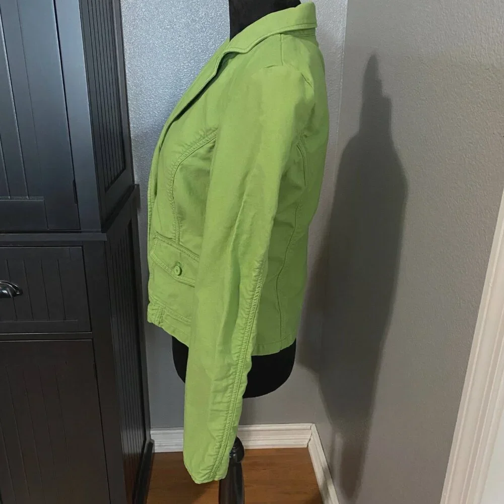 Aeropostale‎ Jacket Womens L Green Lightweight Blazer Preppy Retro Revival Y2K